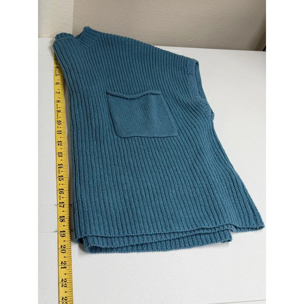 Free People Beach Sweater Womens Medium Teal Freya Oversized Boho Pullover Knit